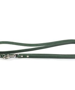 Das Lederband, Weinheim Führleine, 3-fach verstellbar, weiches Echtleder aus Deutschland, Länge 2m, Breite 18mm, hunting green