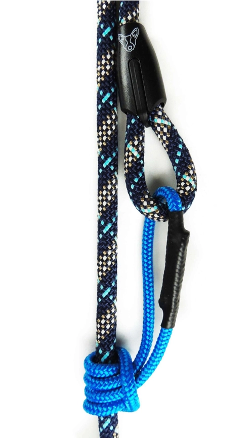 Stufenlos verstellbare, leichte Tau-Leine, 1,80m-2,60m, Durchmesser 8mm, navy/grau – Bild 3