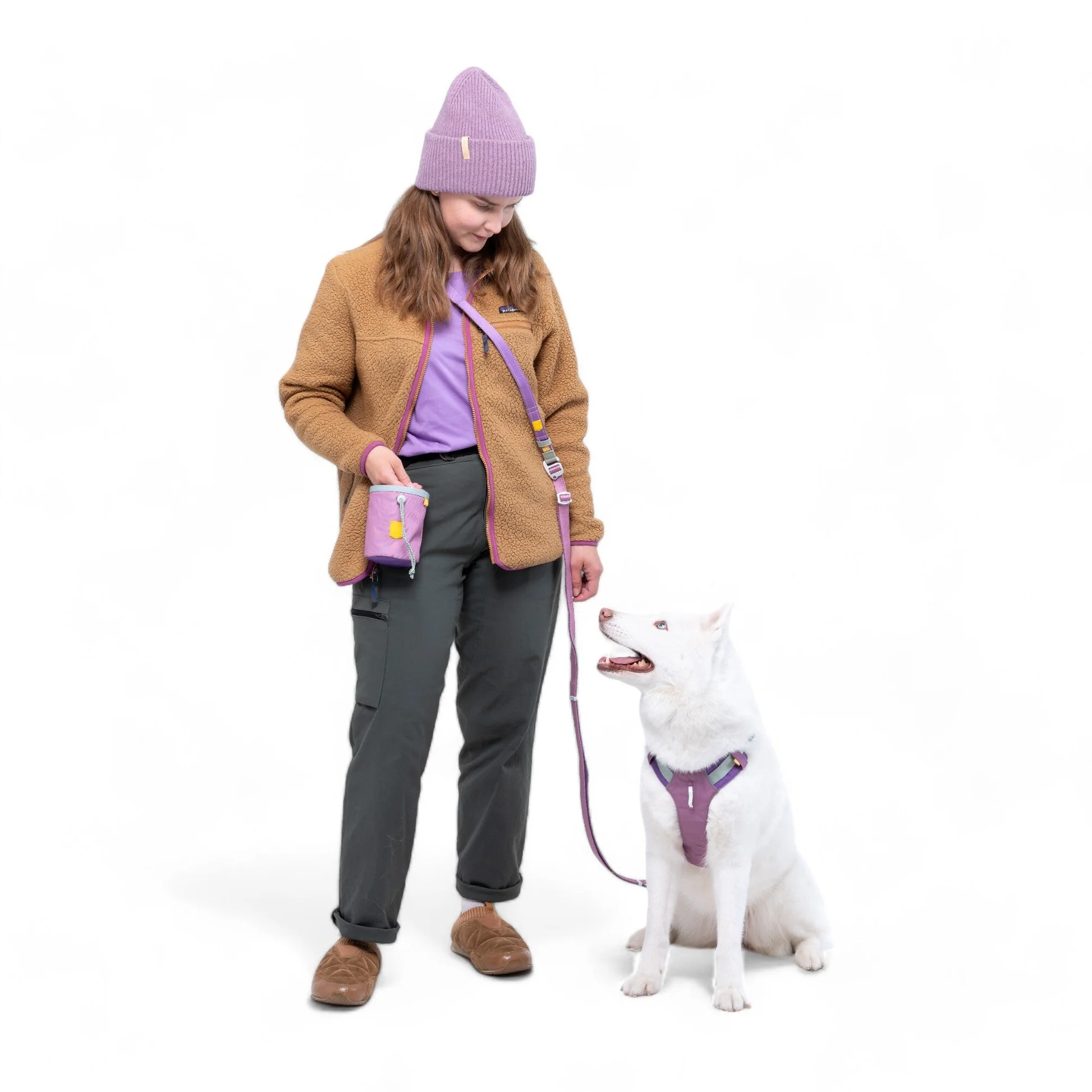 Woolly Wolf „ALPHA“ 360-Geschirr, Mauve-Mix, 100 % recyceltes Polyester, mit Kopföffnung (M) – Bild 8