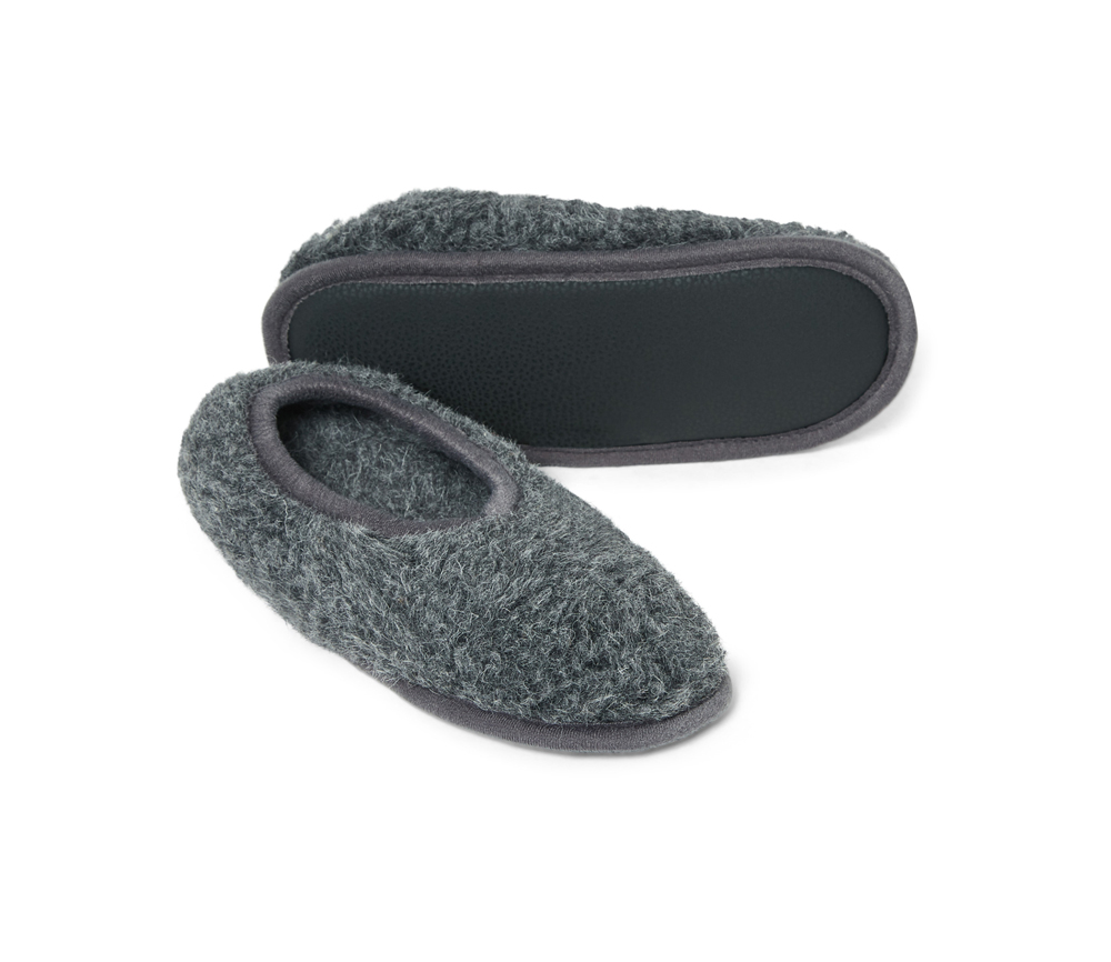 Alwero – Hausschuhe, Ballerina ADULT, GRAPHITE, Biowolle – Bild 2