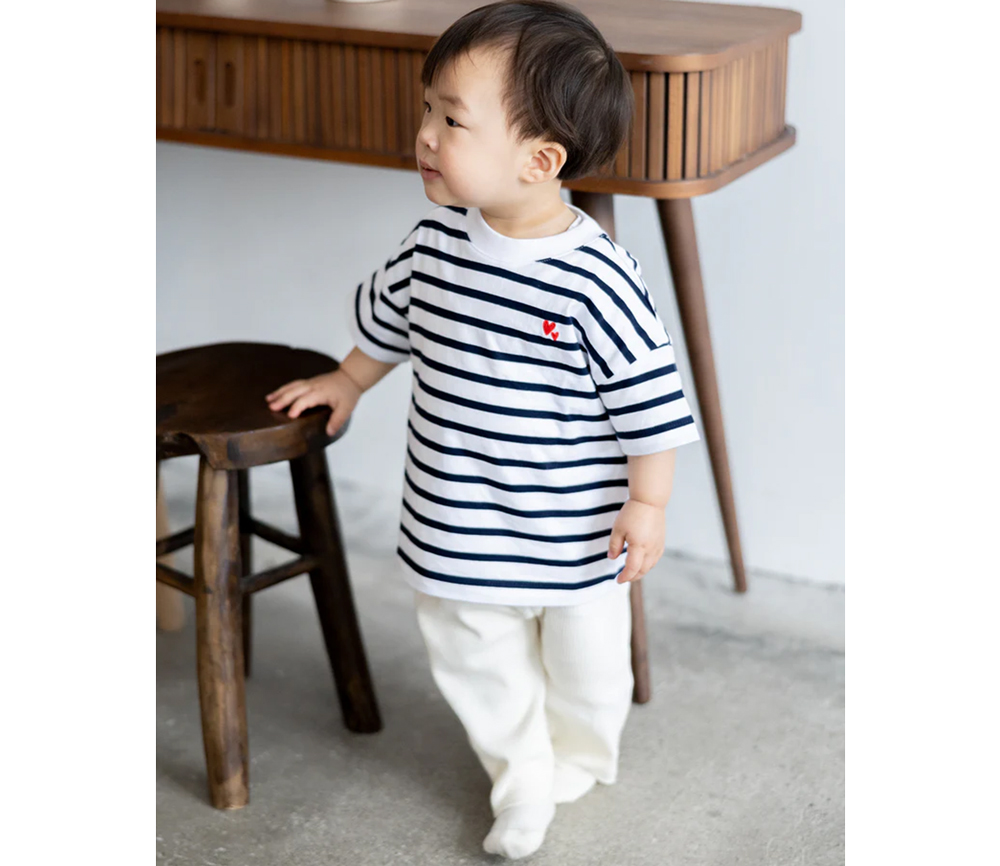 Atelier Rive – T-Shirt COLETTE Mini, white/navy, Biowolle – Bild 3