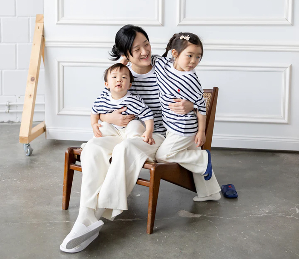 Atelier Rive – T-Shirt COLETTE Mini, white/navy, Biowolle – Bild 8