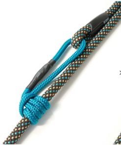 Ringhio, Ausziehbare Tau-Leine, 1,20m-1,80m, stufenlos verstellbar, braun/petrol (handsfree)