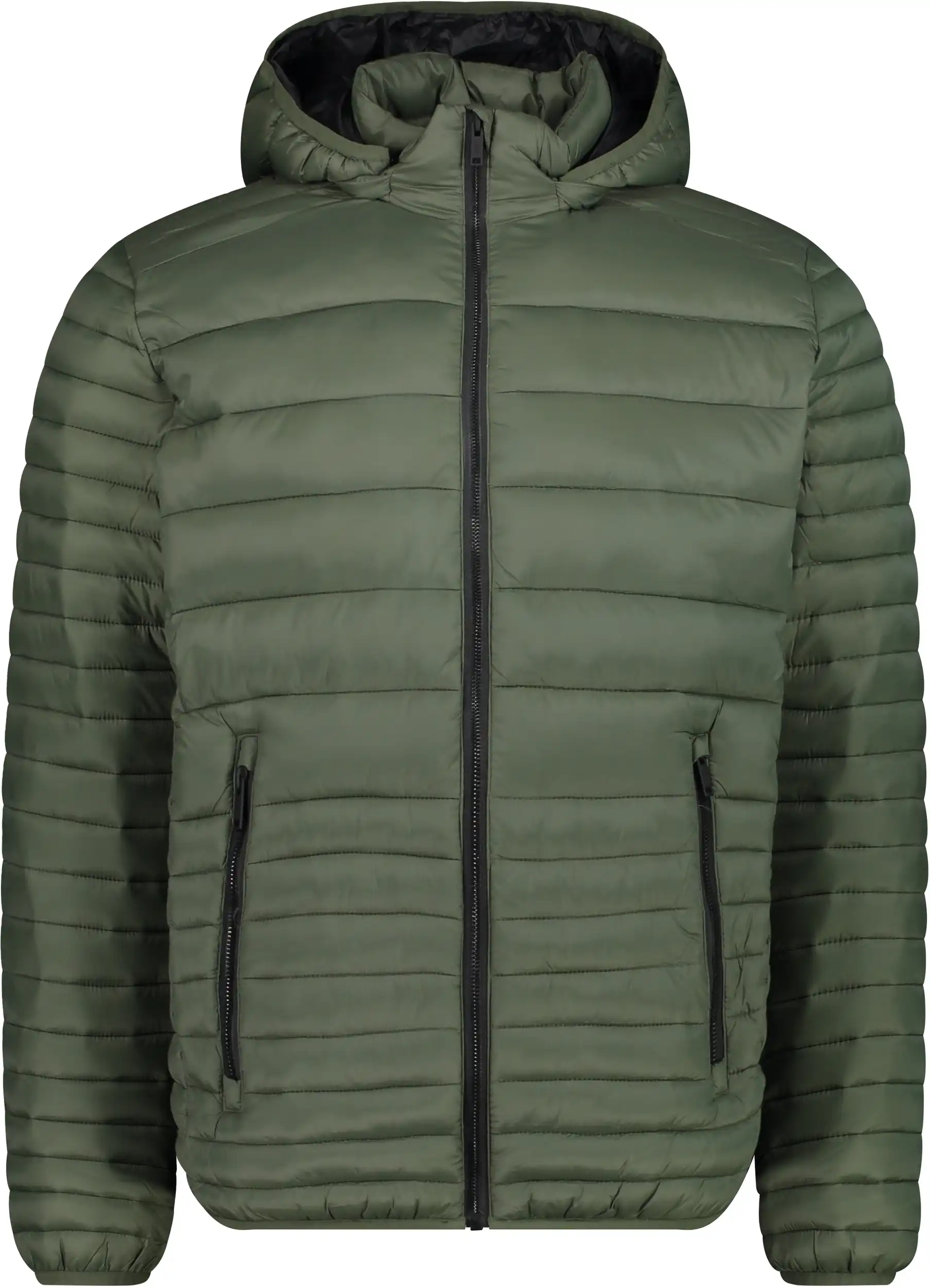 MAN JACKET SNAPS HOOD OIL GREEN