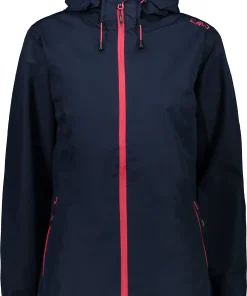 WOMAN RAIN FIX HOOD JACKET BLACK BLUE