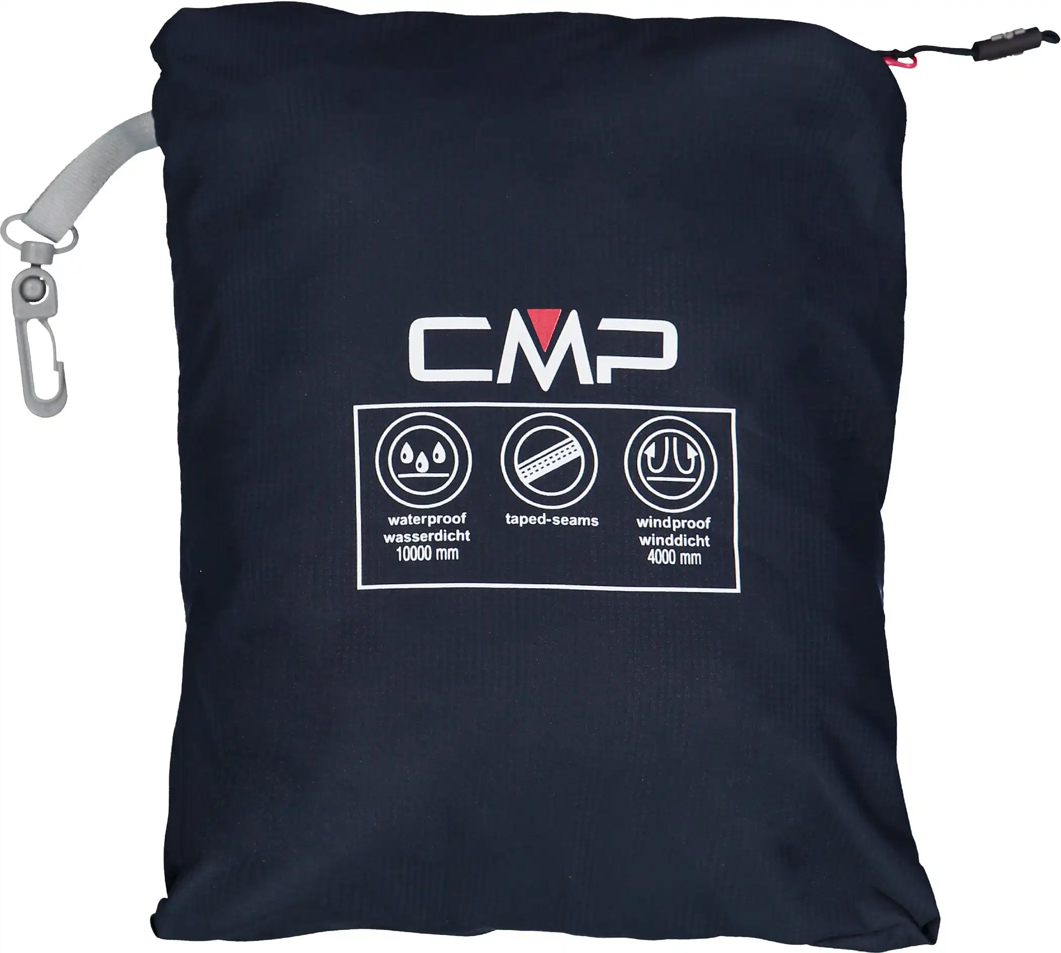 WOMAN RAIN FIX HOOD JACKET BLACK BLUE – Bild 5