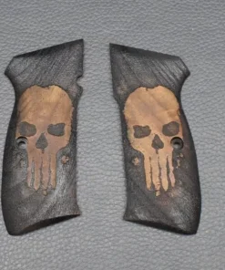 CZ Modell, 75B/85B SP-01 Grips, Walnuss, Logo.Totenkopf, Befestigung von der Seite, Neuware zum Sonderpreis!