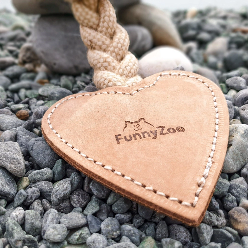 Wildleder-Herz mit Baumwoll-Jute Seil, extra robust, 32cm – Bild 3