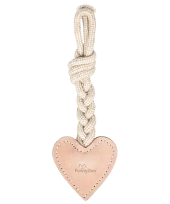 Wildleder-Herz mit Baumwoll-Jute Seil, extra robust, 32cm