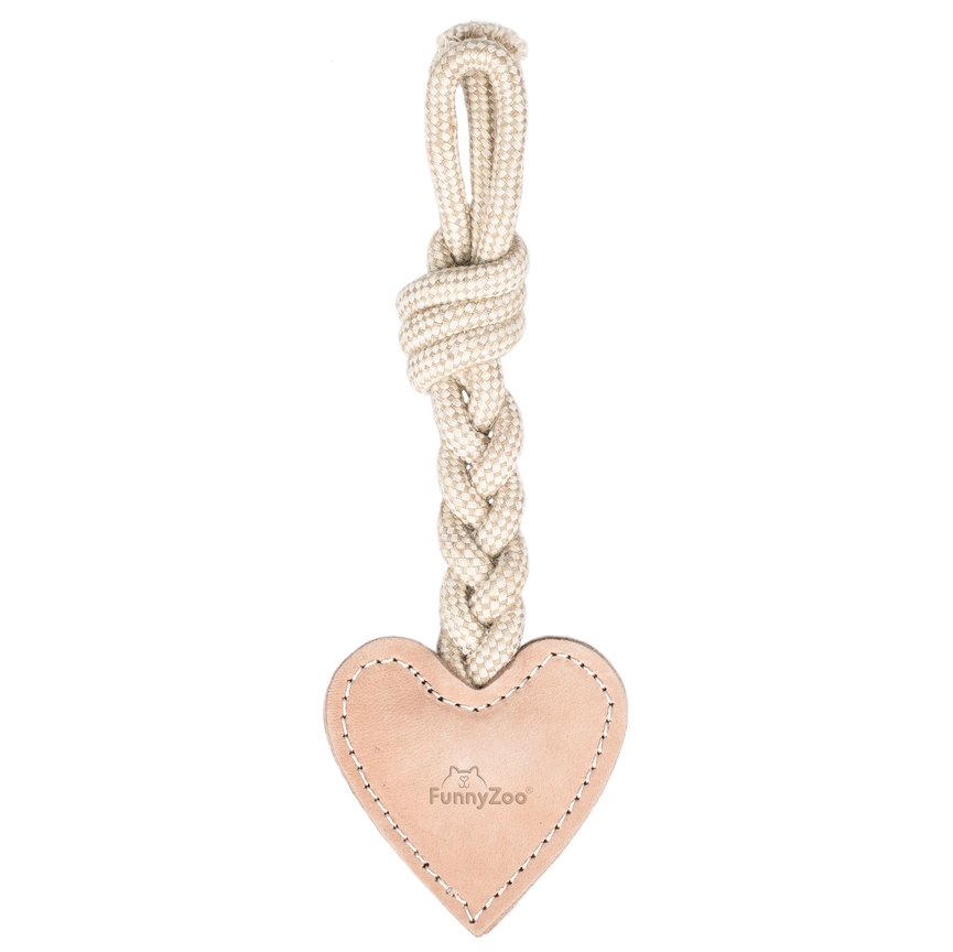 Wildleder-Herz mit Baumwoll-Jute Seil, extra robust, 32cm – Bild 2