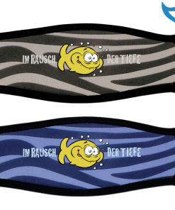 iQ Neopren Maskstrap Maskenband Rausch der Tiefe navy gray Safari blau grau Neu
