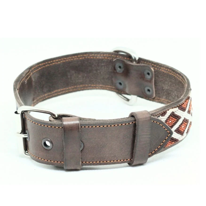 Boho-Leder-Halsband, braun/braun (M) – Bild 3