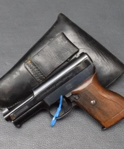 Mauser Modell 1914, Kaliber 7,65mm Browning, Lederholster, gut