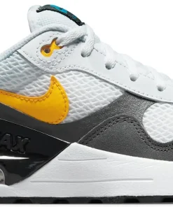 NIKE AIR MAX SYSTM BIG KIDS' S WHITE/LASER ORANGE-IRON GREY