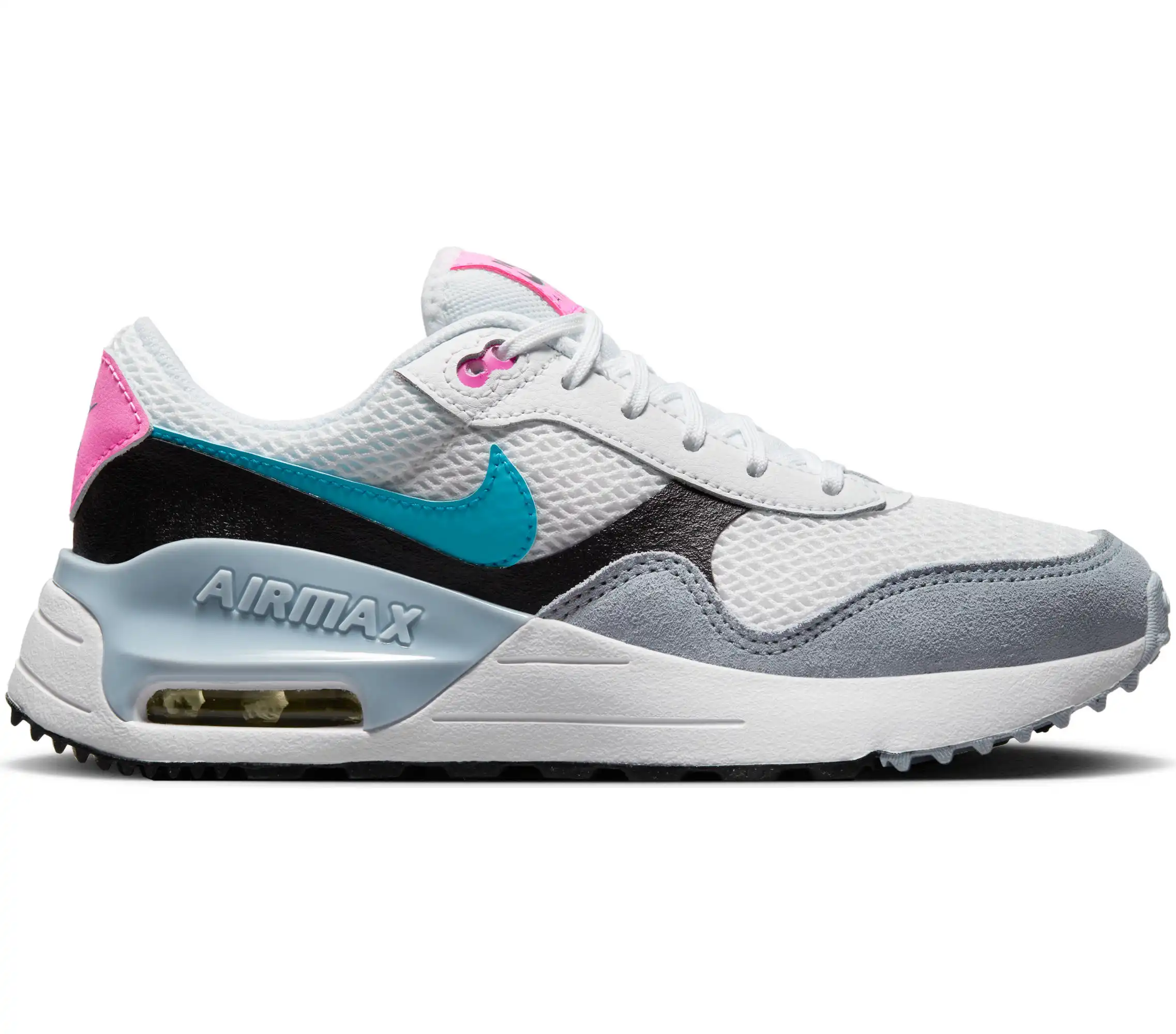 NIKE AIR MAX SYSTM BIG KIDS' S WHITE/BLUE LIGHTNING-BLACK-BLU