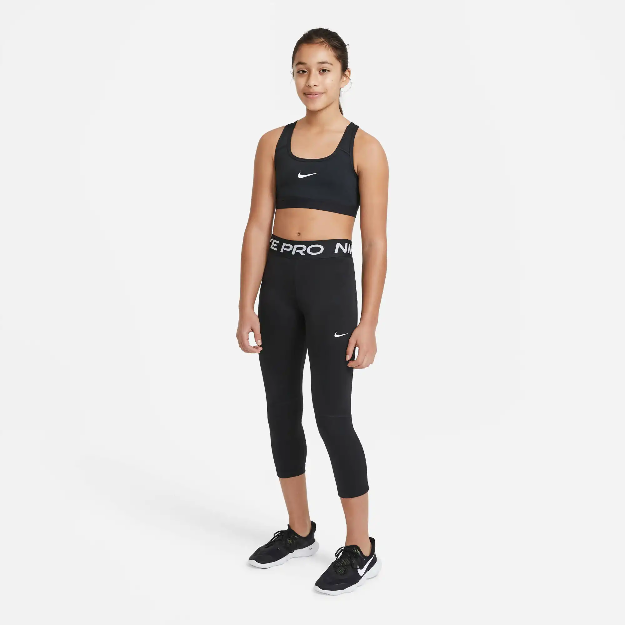 NIKE PRO BIG KIDS' (GIRLS') CA BLACK/WHITE – Bild 6