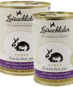 Loisachtaler Kaninchen pur, 100% schlachtfrisches Kaninchen Muskelfleisch, Innereien und Fleischknochen, getreidefrei, ohne synthetische Zusätze (800g)