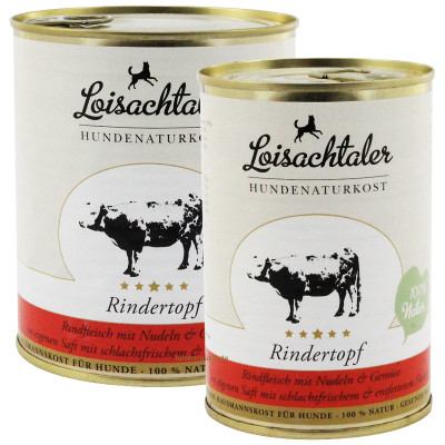 Loisachtaler Rindertopf, Rindfleisch mit Nudeln und Karotten, ohne synthetische Zusätze (400g, 800g) – Bild 2