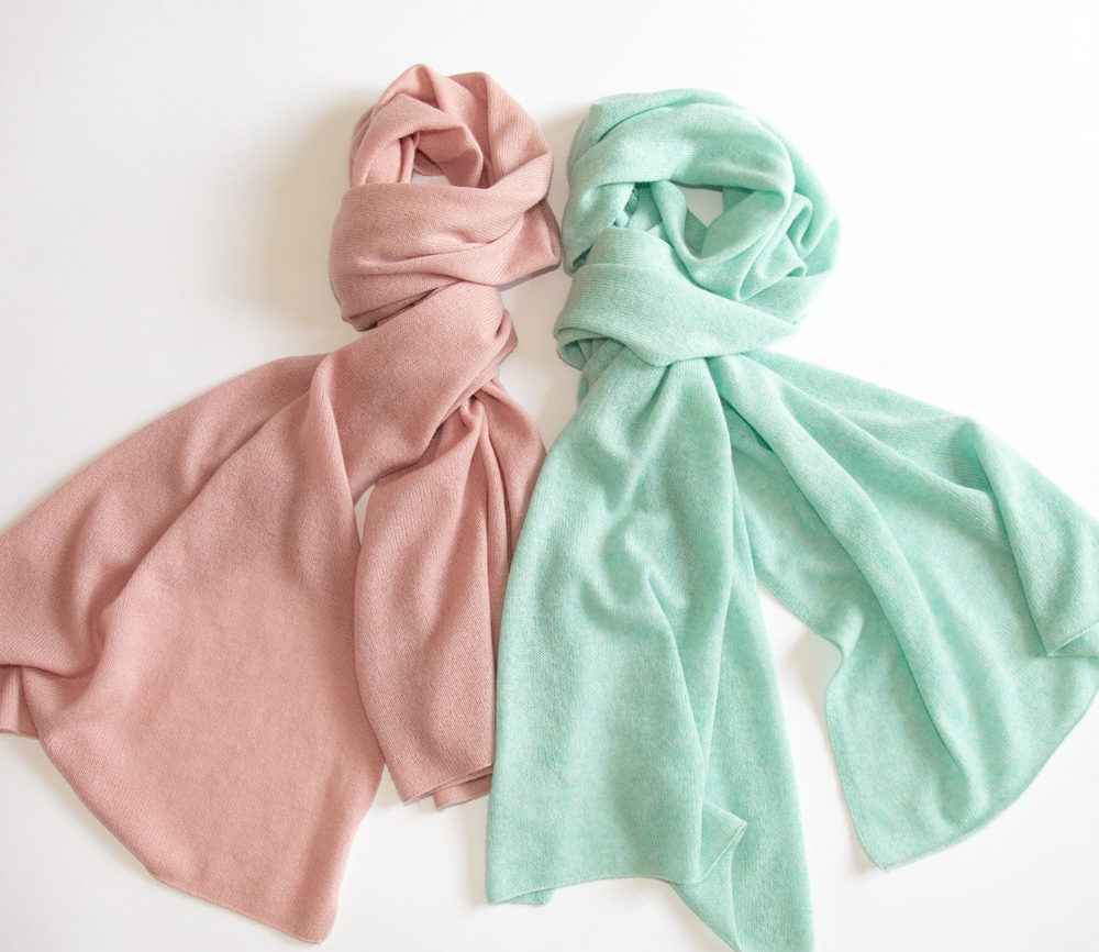 Papa Lobster – Schal Damen/Teens, ‚SASKIA‘, altrosa, Kaschmir – Bild 6