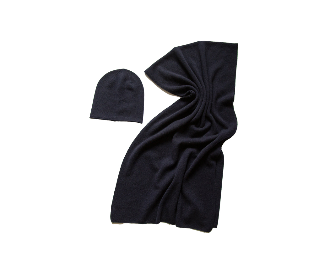 Papa Lobster – Schal Damen/Teens, ‚SASKIA‘, dunkelblau, Kaschmir – Bild 4