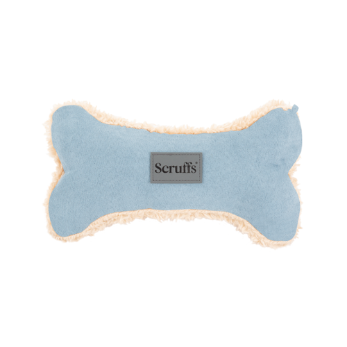 Scruffs Cosy Blanket & Bone Toy Set, Wildlederimitat (Mikrofaser) und weicher Plüsch, Decke 110 x 72,5cm, blau – Bild 5
