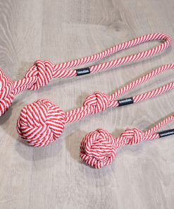 Treusinn Tau-Spielzeug BOLLY, strapazierfähiges Segeltau, schwimmt , frei von Schadstoffen, rot/weiß (S, M, L)