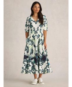 White Stuff – Kleid „KATE“, ivory, Leinenmischung